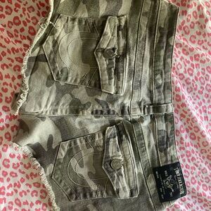 True Religion Camouflage Jean Shorts